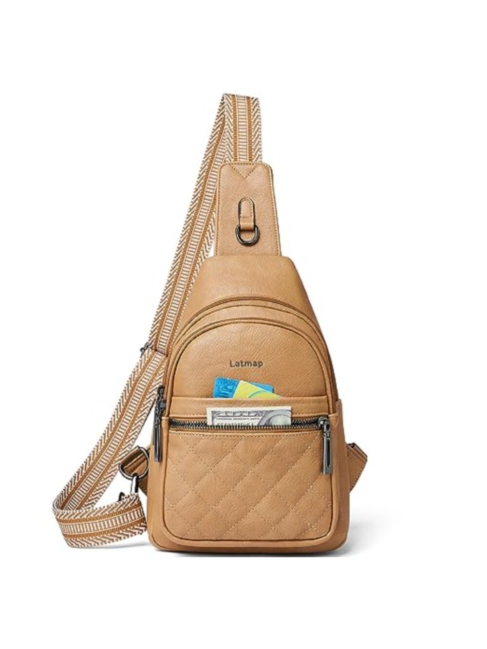 Faux Leather Sling Bag Crossbody Anti Theft Waterproof Fanny Pack Travel Daypack
